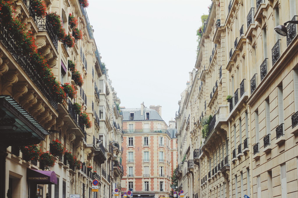 Deserted streets in Paris, France